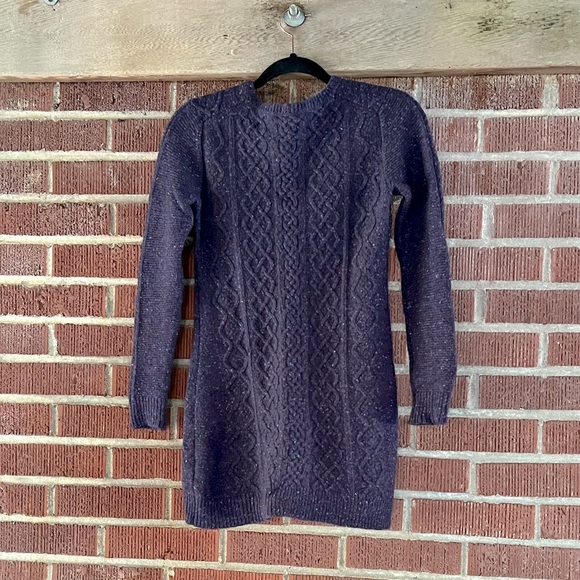 Theory Mayly Fleck Cableknit Sweater Dress in Purple Wool/Mohair/Angora Size XS - Picture 5 of 5
